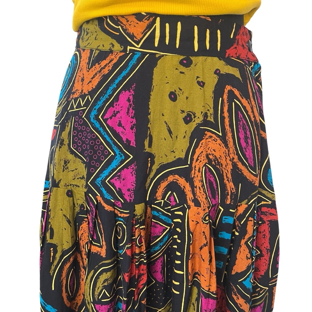 80s vintage abstract midi maxi skirt size small - Picture 8 of 14